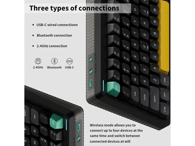 nuphy Halo75 V2 Mechancial Gaming Kyeboard,75% Wireless Hot Swappable Bluetooth Keyboard,83 Kyes RGB Backlit Keyboard,Support...