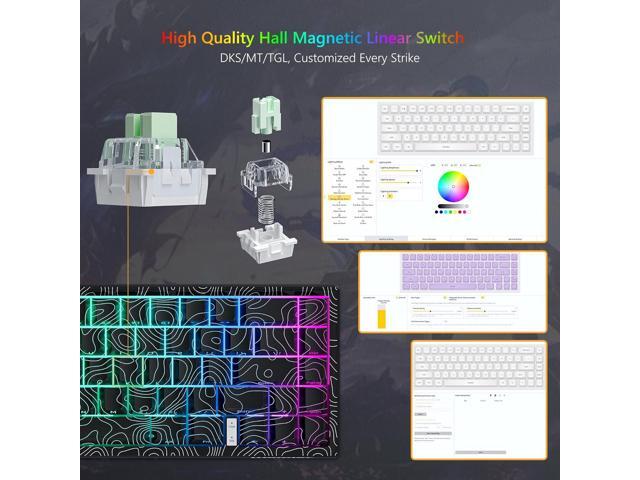 Womier M68 HE V2 Rapid Trigger Keyboard 60% Percent, Hall Effect Topographic Gaming Keyboard, Wired RGB Custom Mechanical Key Board with Magnetic...