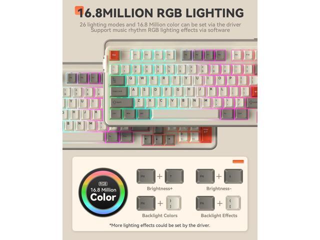 DAREU EK98pro Wireless Mechanical Keyboard,Tri-Mode BT/2.4GHz/USB-C Creamy Gaming Keyboard with Number Pad,Pre-lubed Linear Switches,Gasket...
