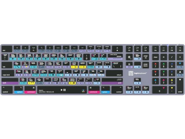 Logickeyboard Wireless Backlit 'Titan' Designed for Editing in Blackmagic's Davinci Resolve p/n LKB-RESB-TM-US