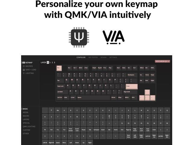 Keychron Q3 RGB Tenkeyless Layout 87-Key QMK/VIA Programmable Macro Hot-swappable Wired Custom Mechanical Keyboard with Gateron G Pro Red Switch...