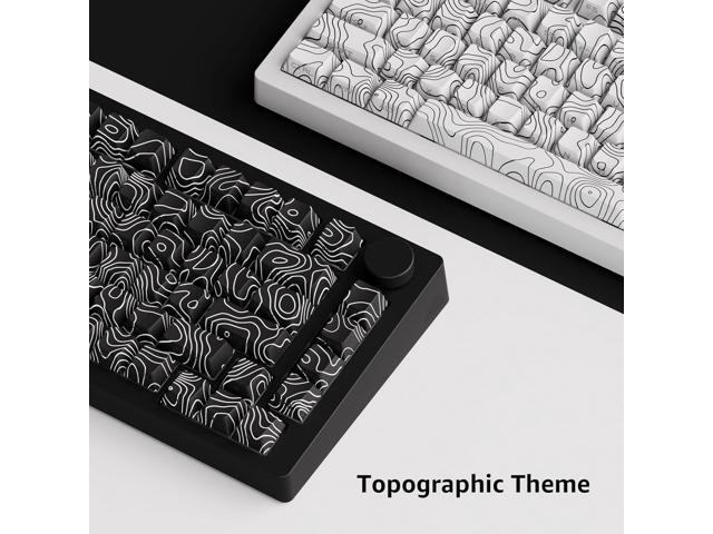 MONSGEEK M1 V5 Aluminum Mechanical Keyboard 75% Topographic Theme Quick Release Gaming Keyboard with Knob, 8000 mAH RGB Hot-swappable Black Custom...