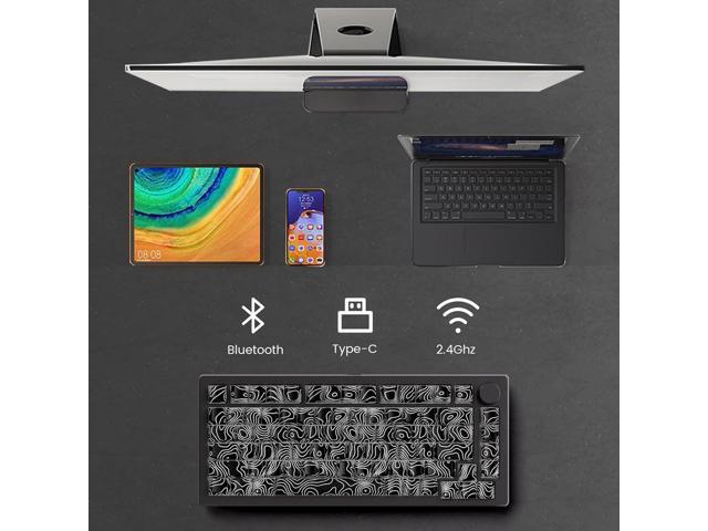 MONSGEEK M1 V5 Aluminum Mechanical Keyboard 75% Topographic Theme Quick Release Gaming Keyboard with Knob, 8000 mAH RGB Hot-swappable Black Custom...