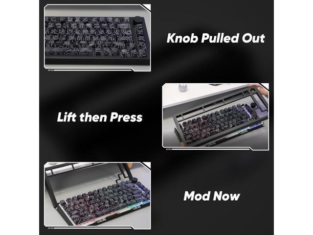 MONSGEEK M1 V5 Aluminum Mechanical Keyboard 75% Topographic Theme Quick Release Gaming Keyboard with Knob, 8000 mAH RGB Hot-swappable Black Custom...