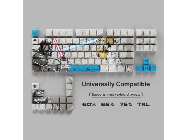 Team Liquid Star Wars Skywalker PBT Dye Sub Keycaps for Mechanical Gaming Keyboards, Cherry MX Switches, Custom Side Print, ANSI ISO Support, US...