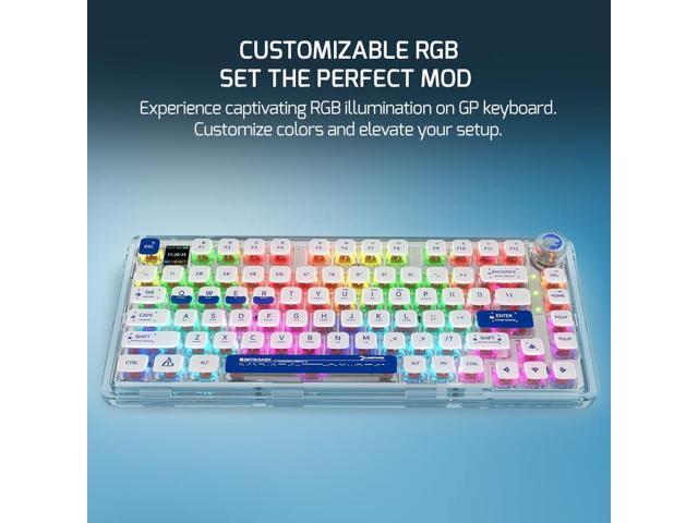 GAMEPOWER Gasket Pro 75% Mechanical Gaming Keyboard, Triple Mode, 81 Keys, Knob Switch, Macro, 3000mah, 60M Click Linear Red switches,...