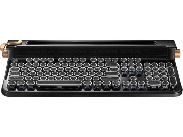 FINEDAY Keyboard 2.0 Plus, 2.4G Wireless & Bluetooth, 104 Keys, Blue Switch, 5000mAh, Retro Mechanical Keyboard for PC/Mac/Phone (English Keycaps)