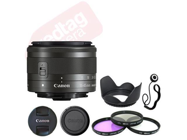 Canon EF-M 15-45mm f/3.5-6.3 IS STM Lens Graphite + Deluxe Accessory Kit