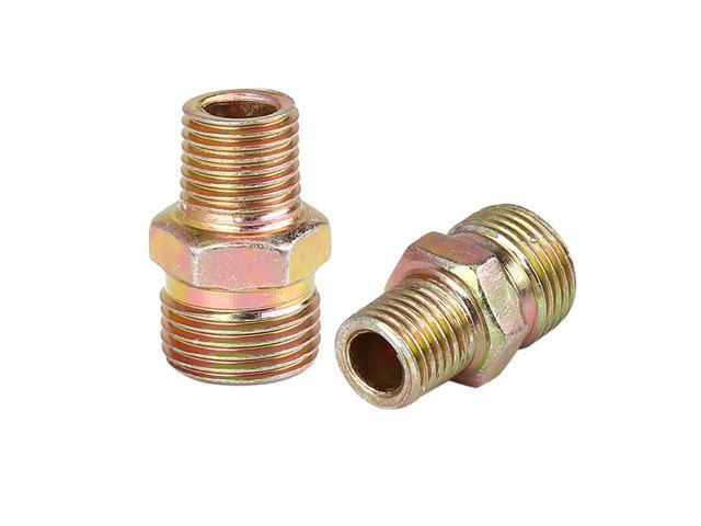 2pcs 1/4' NPT Pipe to M18x1.5mm Male Straight Air Hose Fitting Connector Adapter