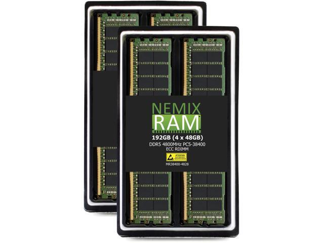 192GB 4X48GB DDR5 4800MHz PC5-38400 2Rx8 1.1V CL40 288-PIN ECC Registered RDIMM NEMIX RAM Server Memory KIT Compatible with Supermicro H14DST-FL...