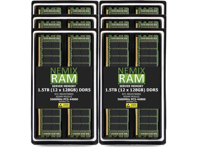 NEMIX RAM 1.5TB (12X128GB) DDR5 5600MHz PC5-44800 4Rx4 1.1V CL46 288-PIN ECC RDIMM Registered Server Memory Kit Compatible with Dell PowerEdge...