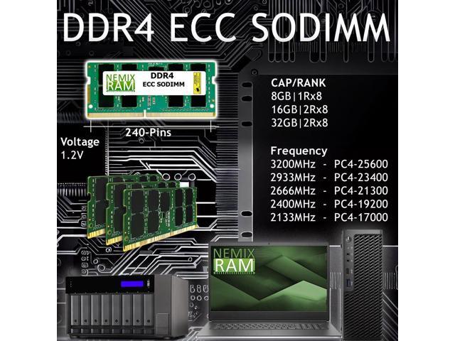 NEMIX RAM 8GB (1X8GB) DDR4 2666MHz PC4-21300 2Rx8 1.2V CL19 260-PIN ECC Unbuffered SODIMM Memory Compatible with QNAP RAM-8GDR4ECT0-SO-2666