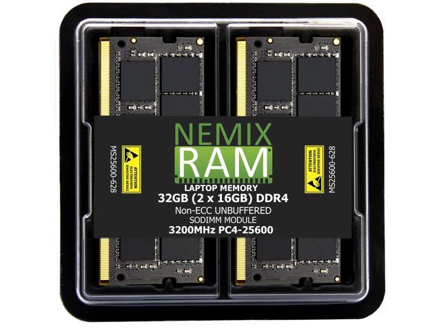 32GB 2X16GB DDR4 3200MHZ PC4-25600 2Rx8 1.2V CL22 260-PIN Non-ECC SODIMM KIT NEMIX RAM Laptop PC Memory