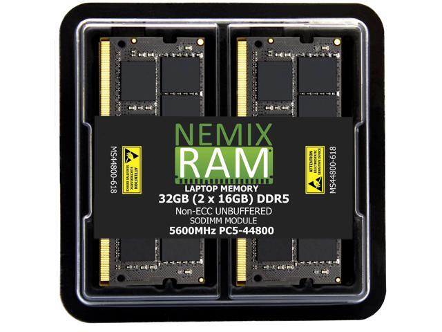 NEMIX RAM 32GB (2X16GB) DDR5 5600MHz PC5-44800 1Rx8 1.1V CL46 262-PIN Non-ECC Unbuffered SODIMM Laptop Memory Kit Compatible with ASRock Industrial...