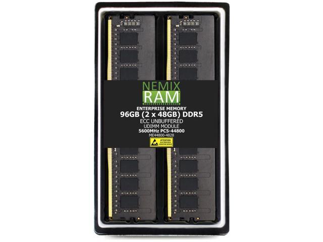 NEMIX RAM 96GB (2X48GB) DDR5 5600MHz PC5-44800 2Rx8 1.1V CL46 288-PIN ECC Unbuffered UDIMM Memory Kit Compatible with ASRock Rack W880D4U-2L2T...
