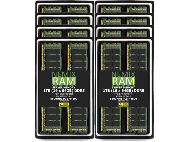 NEMIX RAM 1TB (16X64GB) DDR5 5600MHz PC5-44800 4Rx4 1.1V CL46 288-PIN ECC RDIMM Registered Server Memory Kit Compatible with Lenovo ThinkSystem...