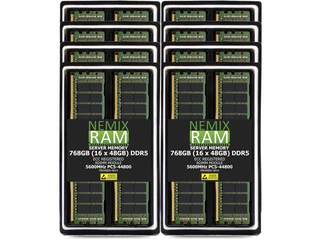 NEMIX RAM 768GB (16X48GB) DDR5 5600MHz PC5-44800 1Rx4 1.1V CL46 288-PIN ECC RDIMM Registered Server Memory Kit Compatible with Lenovo ThinkSystem...