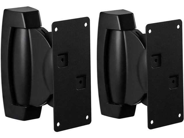 Mount-It! Heavy-Duty Speaker Wall Mount, Universal Adjustable Design for Bookshelf, Large or Small Speakers, 1 Pair, 22 Lbs Capacity, Black