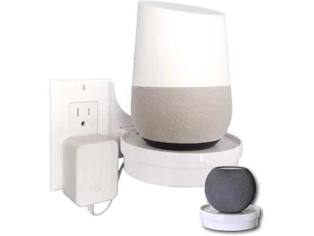 The Easy Outlet Shelf by Mount Genie - Works With All Outlets - 60 Second Install - Hidden Cord Cable Storage - Perfect Google Home Mount, Nest...