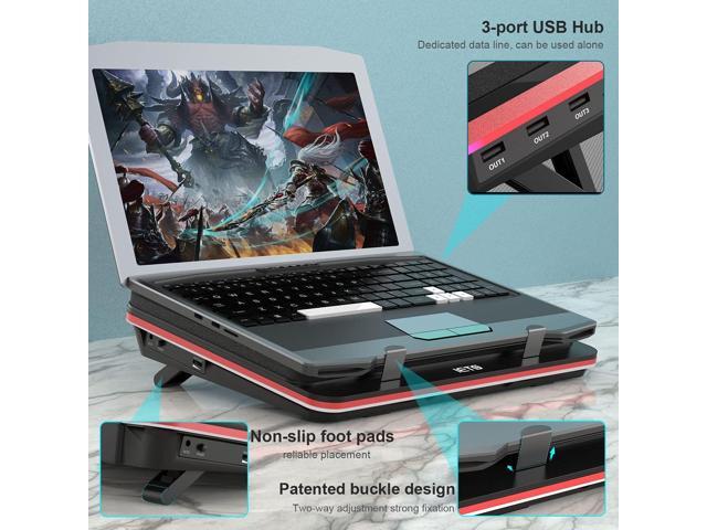 GT500 Powerful Turbo-Fan (5000 RPM) Laptop Cooling Pad with Infinitely Variable Speed,Seal Foam for Rapid Cooling Gaming Laptop,13-17.3inch Laptop...