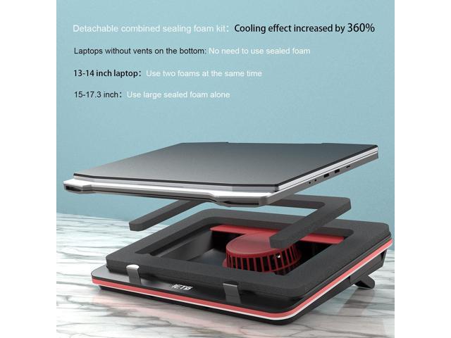 GT500 Powerful Turbo-Fan (5000 RPM) Laptop Cooling Pad with Infinitely Variable Speed,Seal Foam for Rapid Cooling Gaming Laptop,13-17.3inch Laptop...
