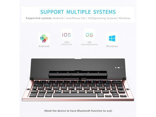 Geyes Bluetooth Keyboard Foldable Portable Folding Travel Keyboard for iPhone 15 Pro Plus/Xs/max/x/14/13 /12/11 /iPad/iPad mini 4, Samsung Android...