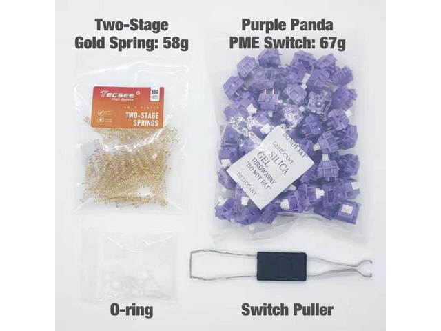 Tecsee Purple Panda PME Material Tactile Keyboard Switches Cherry-Style Mechanical Gaming Keyboards Long Stem Plate Mounted SMD 5 Pin RGB...