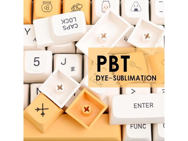 GTSP XDA Honey Milk Keycaps PBT Japanese Bee keycap 140-Key Set for Cherry MX Covers Fullsize 60% 65% 75% KeyboardXDA/Honey Milk