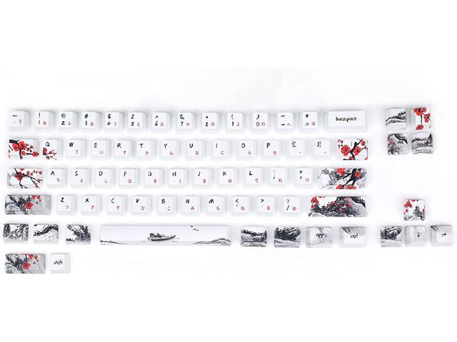 MOLGRIA Keycaps 71 Set for Gaming Mechanical Keyboard, Custom PBT OEM Profile Key caps Japanese Font with Keycap Puller for Cherry MX 71/61 60...