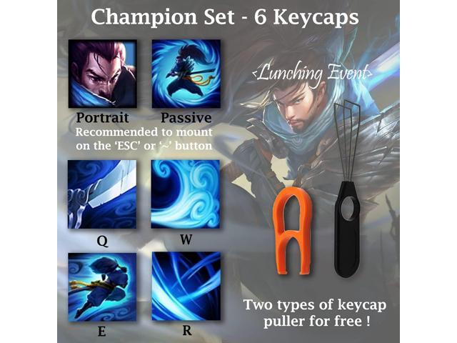 League of Legends Custom Keycaps (Champion Ivern) - Laser Engraved with Each Champion's Portrait, Passive, and Skills. Fit with Any Mechanical...