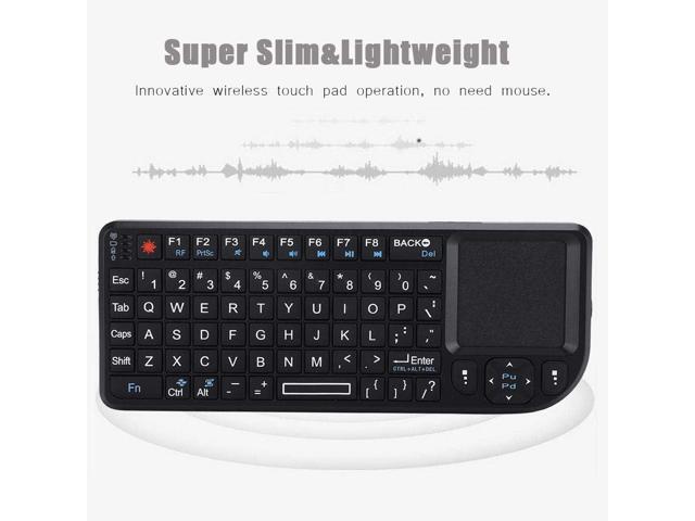 2.4GHz Wireless Touchpad Keyboard, Super Thin & Lightweight Rechargeable Ultra Mini Thin USB Backlit Keyboard, Plug and Play Fits for HTPC, for PS3/4