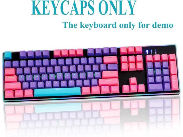 Backlit Keycaps 60 Percent 87/104 PBT Key Caps Set for 60% Mechanical Gaming Keyboard MX Switches (Violet)
