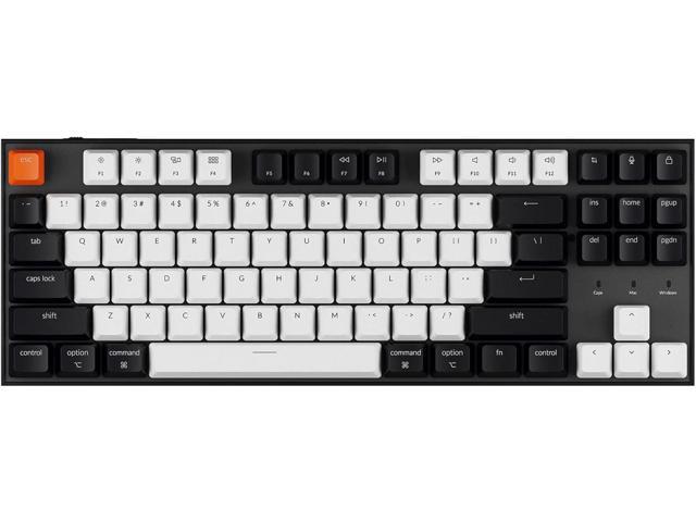 Keychron C1 Mac Layout Wired Mechanical Keyboard, Gateron G Pro Blue Switch, Tenkeyless 87 Keys ABS keycaps Computer Keyboard for Windows PC.