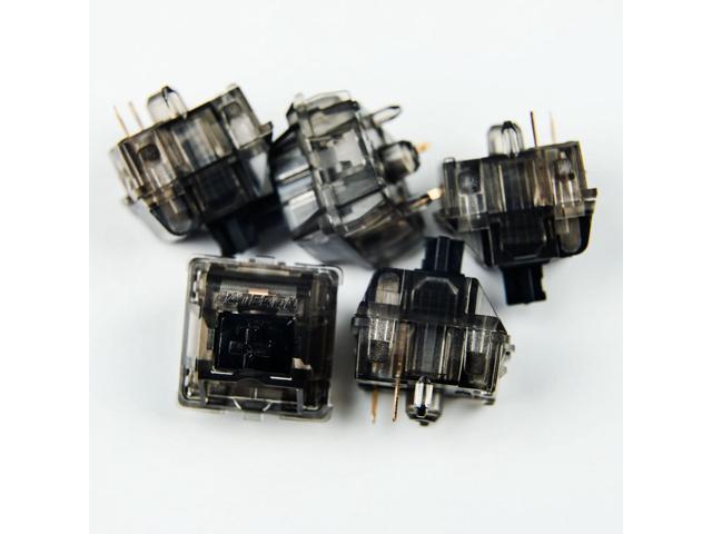 Custom Switch Gateron Ink 5 pin V2 Switches Transparent Smokey Housing Black Red Blue Silent Black Yellow for Mechanical Keyboard (70 PCS, Black Ink)