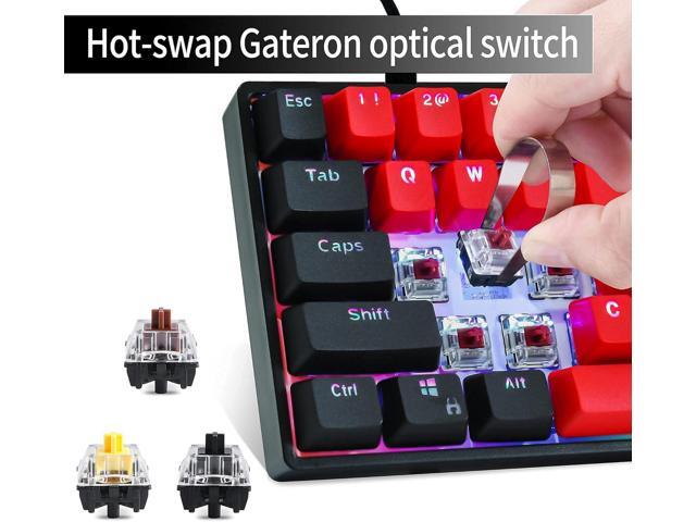 Guffercty kred Sk61 60% Mechanical Keyboard Linear Red Switch Hot Swappable 60 Percent RGB Wired Gaming Keyboard with Backlit PBT Keycaps Type-C...