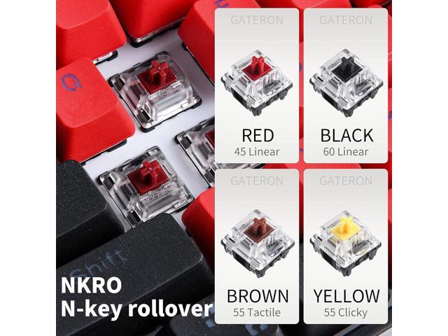 Guffercty kred Sk61 60% Mechanical Keyboard Linear Red Switch Hot Swappable 60 Percent RGB Wired Gaming Keyboard with Backlit PBT Keycaps Type-C...