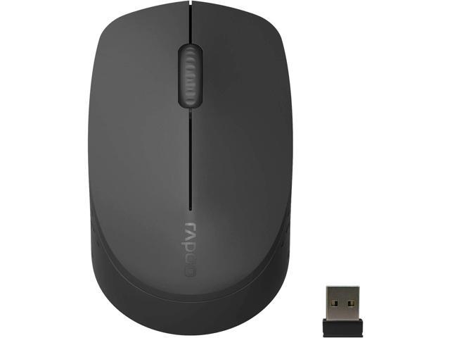 RAPOO Bluetooth 2.4G Wireless Mouse, 2 Bluetooth Channels with 1 USB Receiver Noiseless Mouse, Connect up to 3 Devices, Portable Computer Mice for.