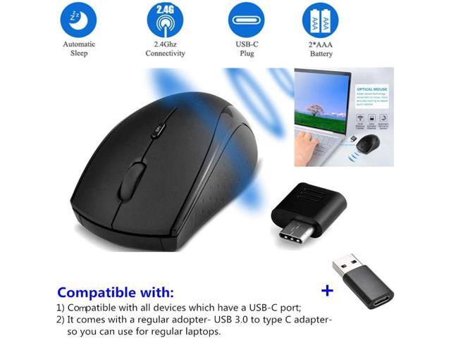 Huifen Type C Wireless Mouse, USB C Gaming Wireless Mice 2.4G Silent Ergonomic with 3 DPI Levels Compatible with Samsung Chromebook, Google...