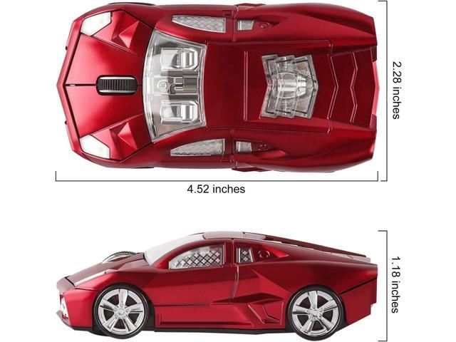 CHUYI Cool Sports Car Shaped Wireless Mouse 1600DPI Cordless Optical Mice with USB Receiver for Office School Home Travel, for PC Laptop Computer...