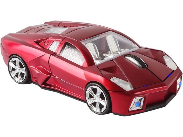 CHUYI Cool Sports Car Shaped Wireless Mouse 1600DPI Cordless Optical Mice with USB Receiver for Office School Home Travel, for PC Laptop Computer...