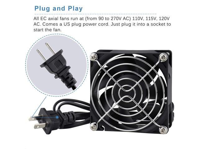 GDSTIME EC Cooling Fan 80mm x 80mm x 25mm AC 110V 115V 120V 220V 240V