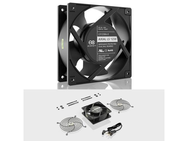 AC Infinity AXIAL LS1238, Quiet Muffin Fan, 120V AC 120mm x 38mm Low Speed, UL-Certified for DIY Cooling Ventilation Exhaust Projects