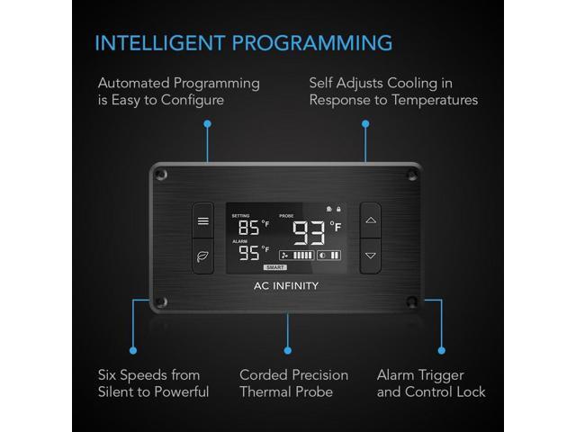 AC Infinity Controller 2, Fan Thermostat and Speed Controller, Controls AIRPLATE, MULTIFAN, USB Fans and Devices, for AV Cabinet Cooling