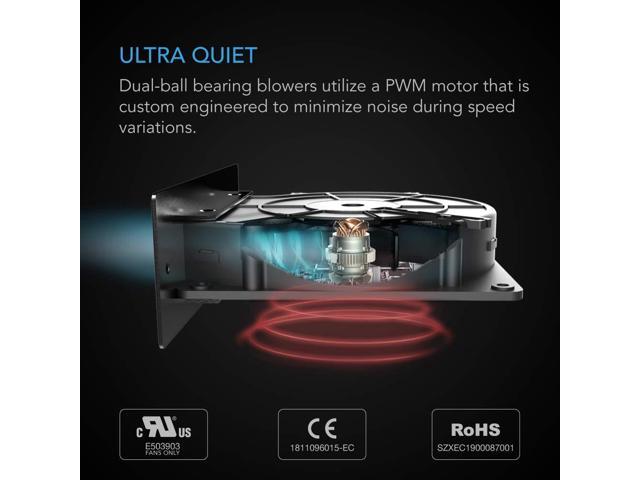 AC Infinity AIRPLATE S2, Quiet Cooling Blower Fan System 6' with Speed Control, for Home Theater AV Cabinets