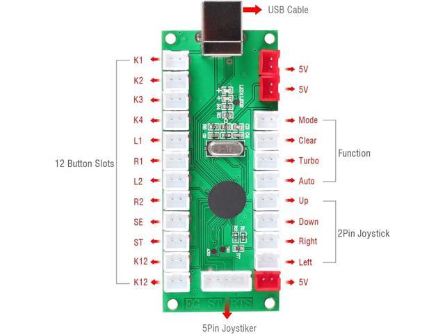 EG STARTS 2 Player Classic Arcade Game DIY Part for Mame USB Cabinet Zero Delay USB Encoder to PC Games 8 Way Joystick + 18x Arcade Push Buttons...