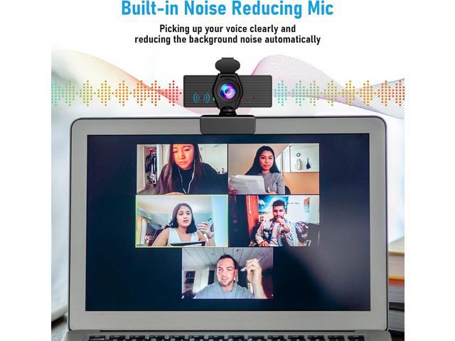 Webcam with Microphone & Privacy Cover, 1080P HD Web Computer Camera, USB Plug and Play Laptop PC Desktop Camera, Works with Zoom, Skype, Teams,...