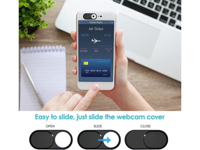 Webcam Cover, Camera Cover Slide, 0.027 Inch Ultra-Thin Metal Camera Privacy Covers for Laptop, PC, Smartphone, Protect Your Visual Privacy and...