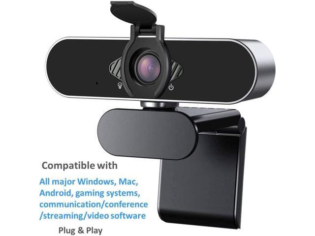 Webcam 1080P HD with Microphone & Privacy Cover, USB Web Cam with Live Streaming HD Video for Mac, PC, Computer and Laptop, Wide Angle Lens 1080P...