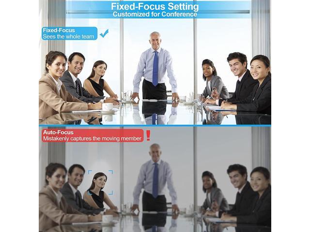 Full HD 1080P Computer Camera with 4 Built-in Omnidirectional Microphones and Speaker for Video Conference Streaming, USB External Webcam with...