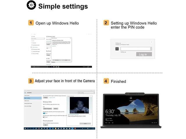 Face Recognition USB IR Camera for Windows Hello, RGB 1080P (Entry Level) Webcam with Dual Microphone